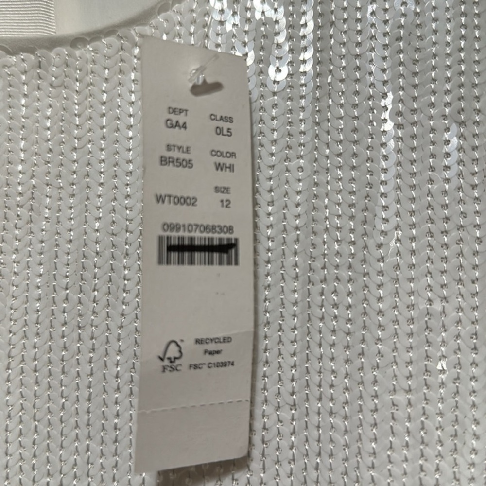 J.Crew Collection Fringe-Trim Sequin Sheath Dress in White - Picture 14 of 14